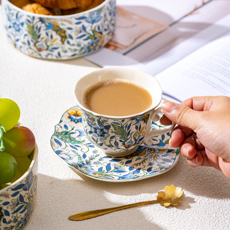 [TheBellozia] Blue Floral Fantasy Cup and Saucer Set