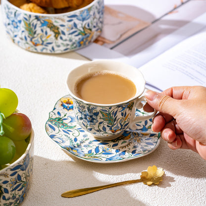 [TheBellozia] Blue Floral Fantasy Cup and Saucer Set