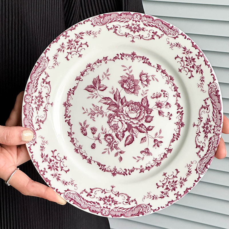 [TheBellozia] Timeless Rose Dinner Plate (Red)