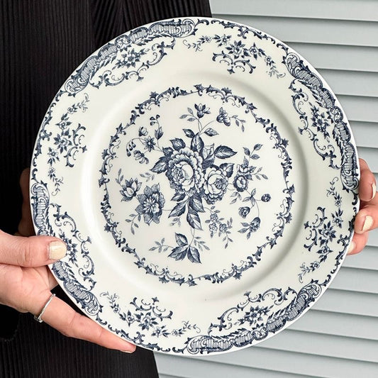 [TheBellozia] Timeless Rose Dinner Plate (Blue)