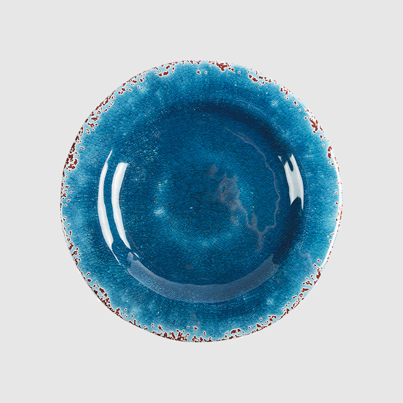 [TheBellozia] Frosted Cracks Dinner Plate (Dark Blue)